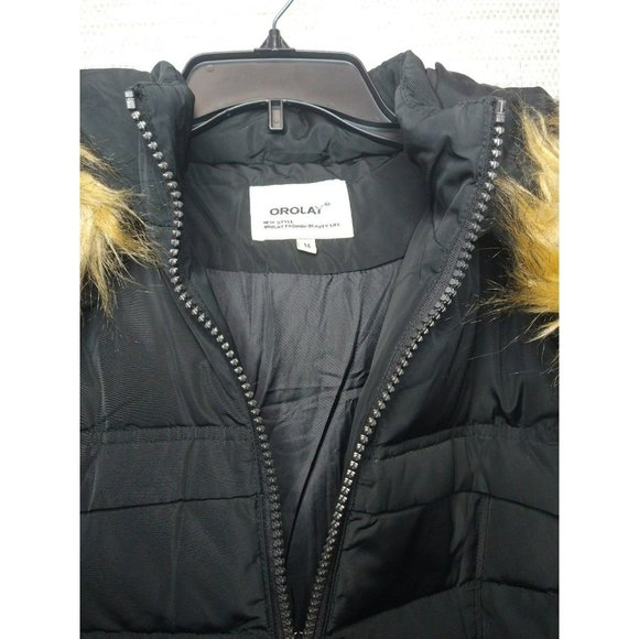 Black Orolay Duck Down feathered Jacket with large pockets size Medium - Picture 4 of 11